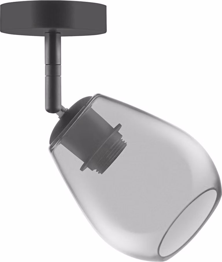 LEDVANCE Vintage Edition 1906, Applique con base E27, Vetro grigio fumo, 1 spot, Senza lampadina, Spot conico