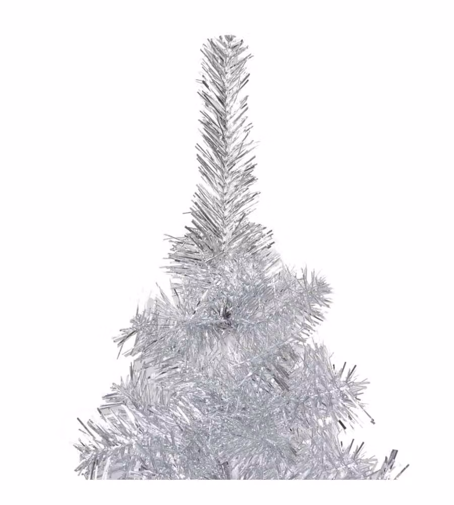 Albero di Natale Artificiale con Supporto Argento 210 cm PET