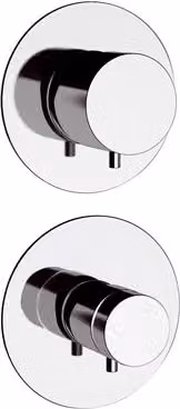 Rubinetto doccia con deviatore 5 posizioni, doppia piastra - serie minimal thermo