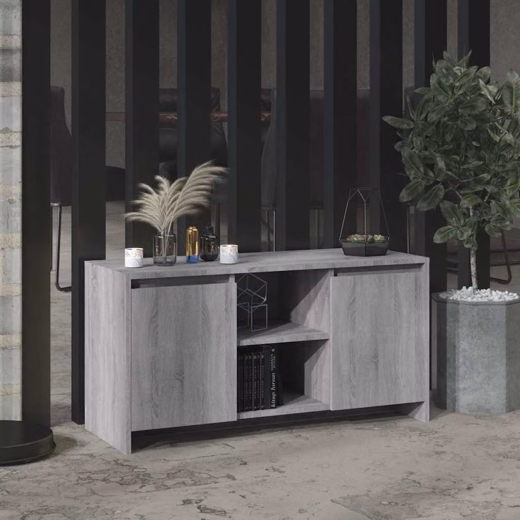 Mobile Porta TV vidaXL Grigio Sonoma in Truciolato e MDF, L 102 cm x P 37,5 cm x H 52,5 cm