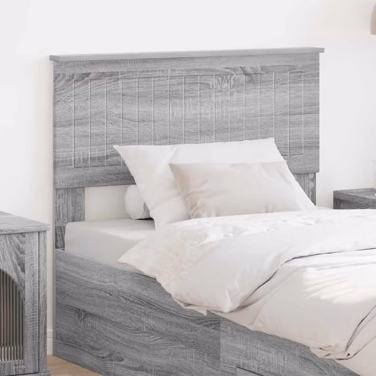 Testiera per letto moderna vidaXL Sonoma in legno ingegnerizzato grigio