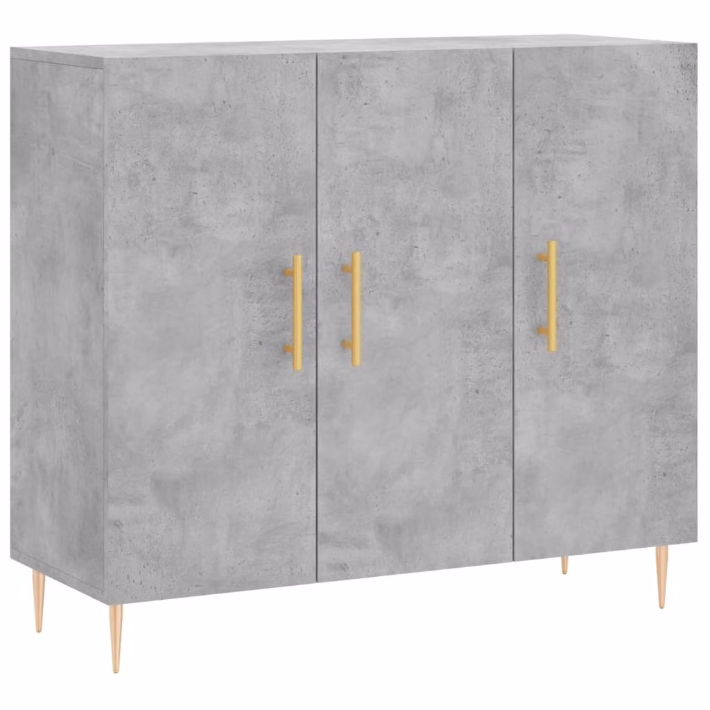 Credenza Grigio Cemento 90x34x80 cm in Legno Multistrato