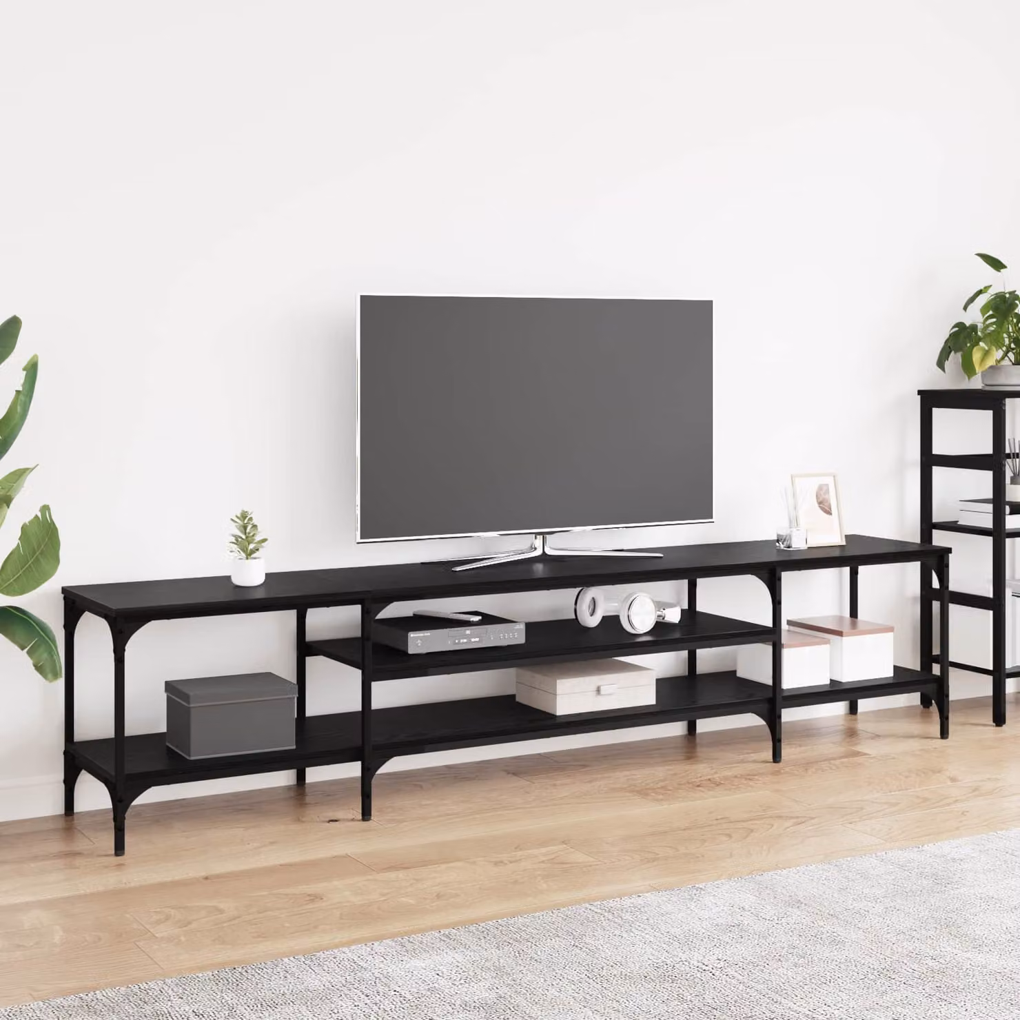 Mobile TV vidaXL Rovere Nero L: 201 cm, P: 45 cm, H: 35 cm