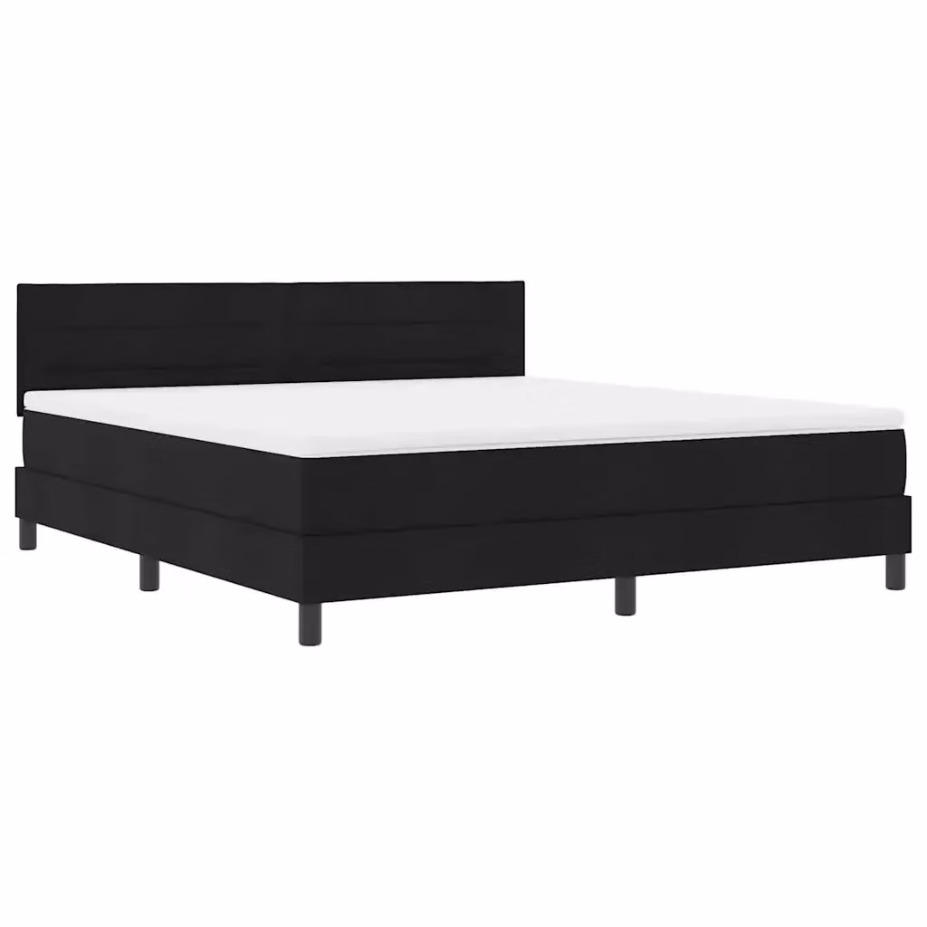 Letto a molle vidaXL con illuminazione LED sottostante e porte USB, rivestimento in tessuto nero, L/P/H: 180 x 200 x 203 cm – 2