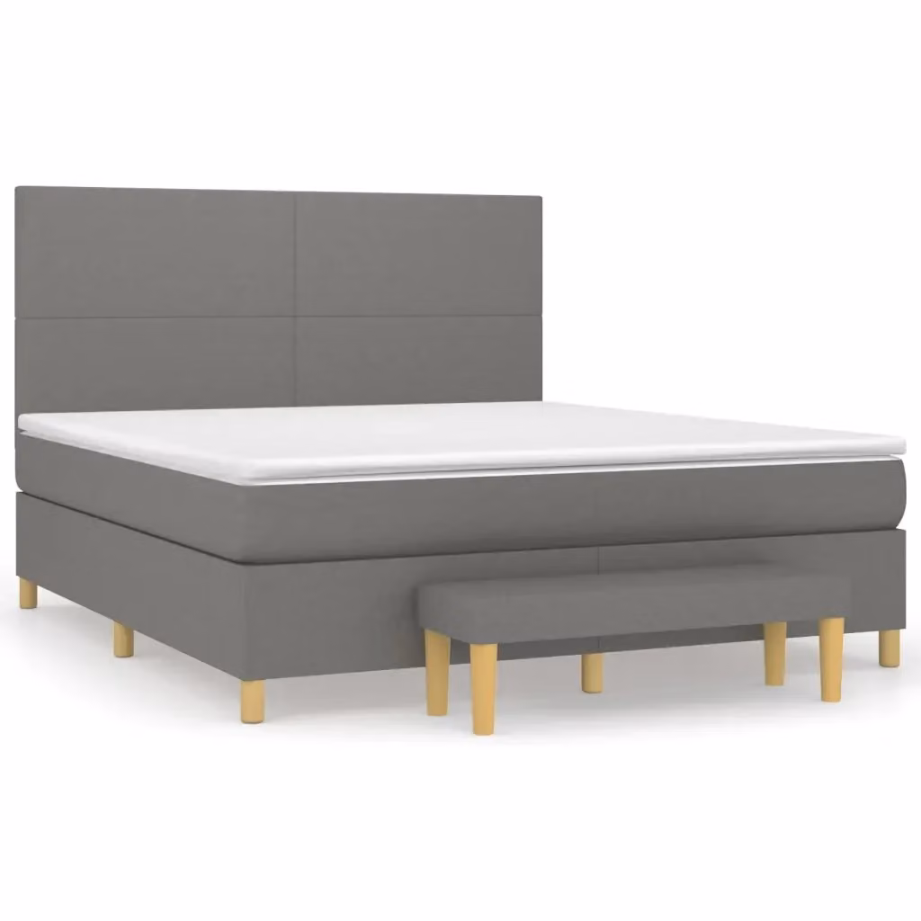 Letto Ibrido con Giroletto a Molle e Materasso vidaXL Grigio e Bianco L/P/H: 160 x 200 x 203 cm – 2