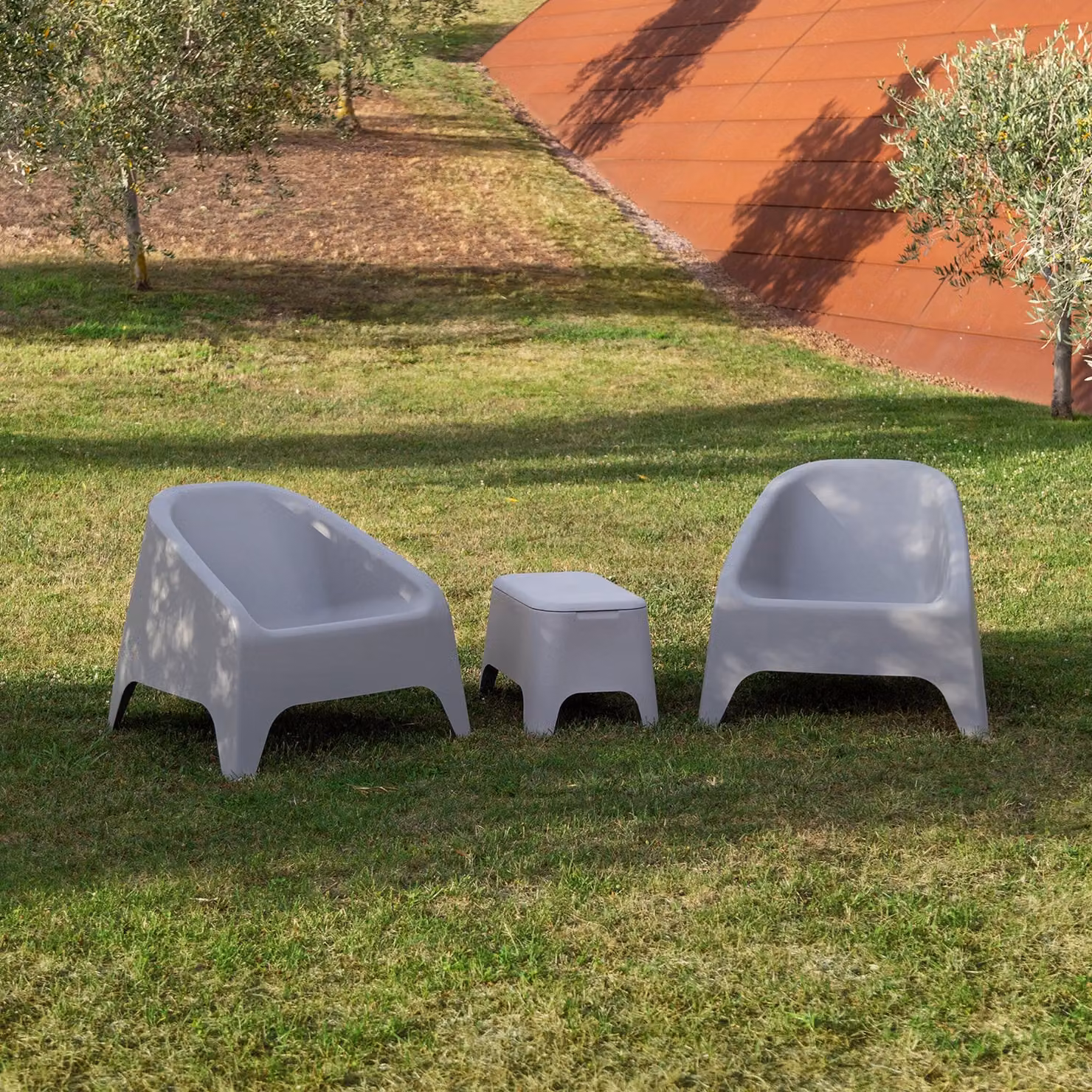 Poltrona Matera TOOMAX Grigio, design moderno per soggiorno e giardino, H 67 cm x L 75,5 cm x P 78,5 cm – 2