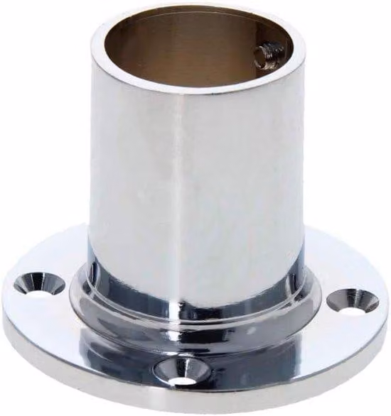 Supporto per tenda da doccia - Tubo rotondo da 25 mm - Argento - Gancio stabile