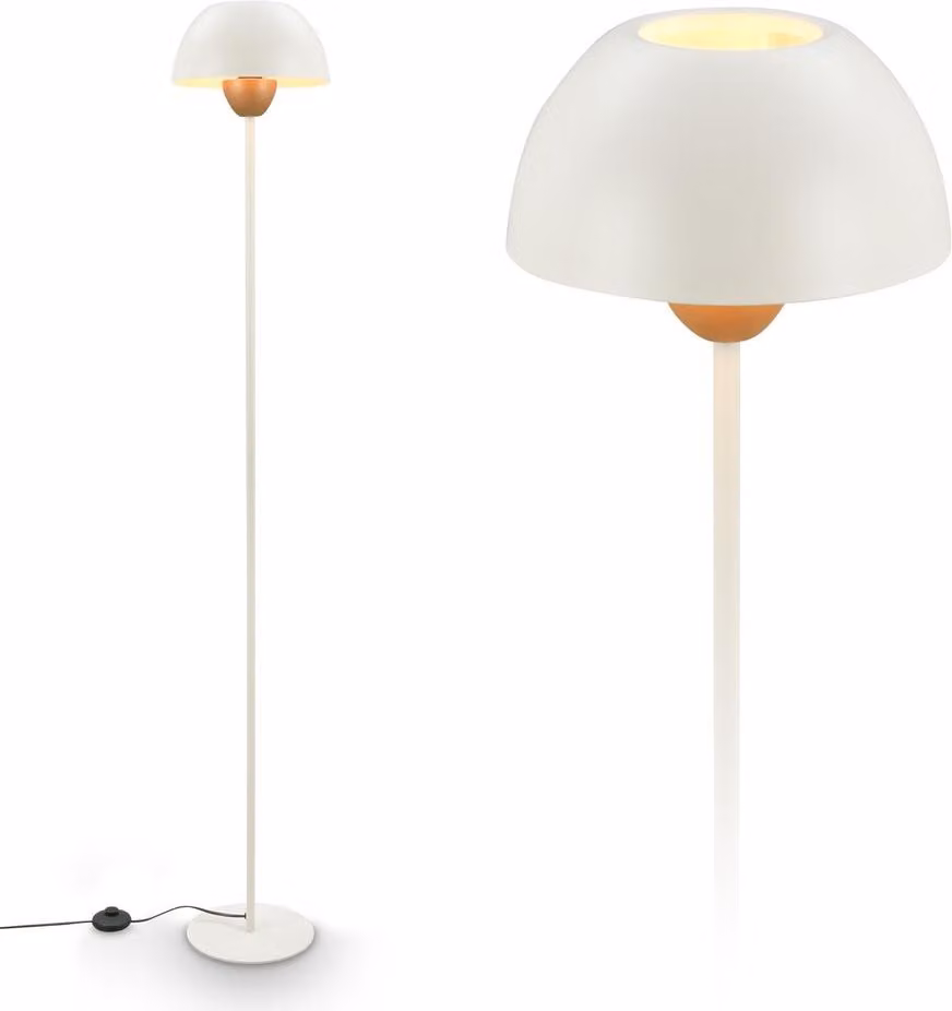 Briloner GRYDE Lampada da terra, interruttore a cavo, attacco E27, max. 10 W, caffè-grigio chiaro, Ø25 x 156,5 cm