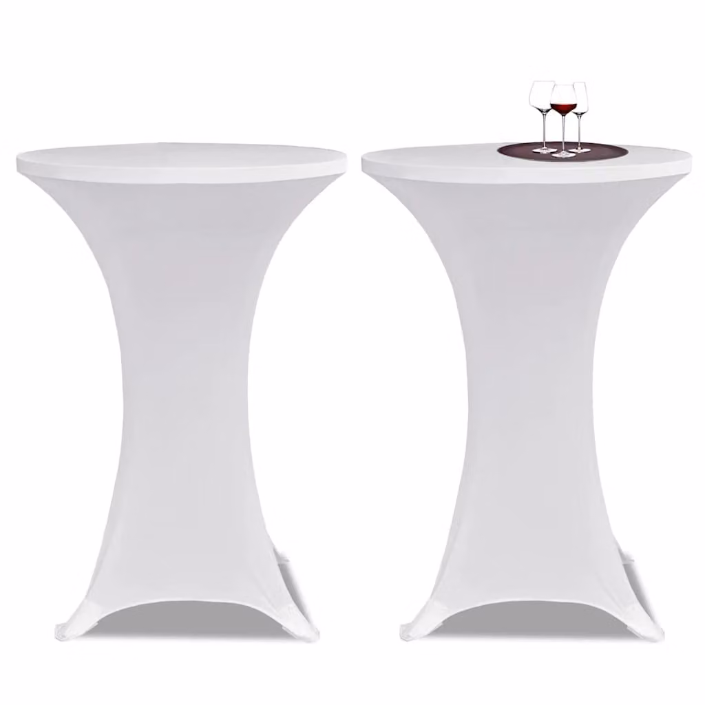 Set di 2 copritavoli vidaXL in tessuto elastico bianco da 80 cm
