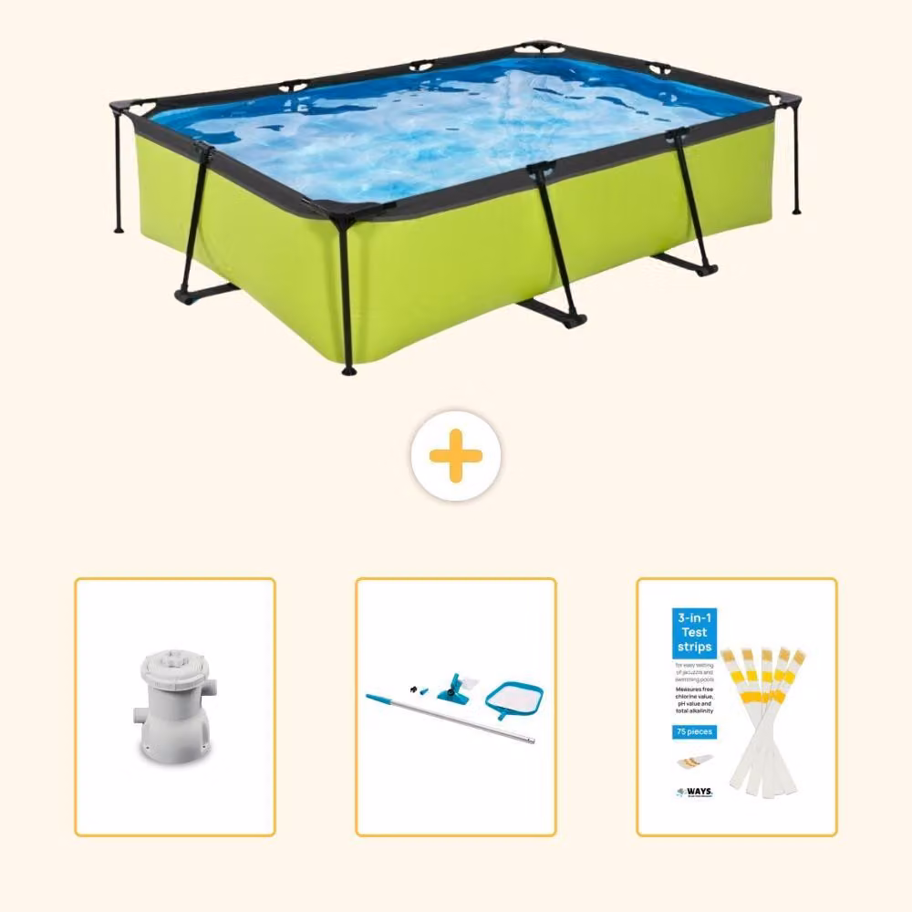 Piscina fuori terra rettangolare - 300x200x65 cm - 4 pezzi - SCB82
