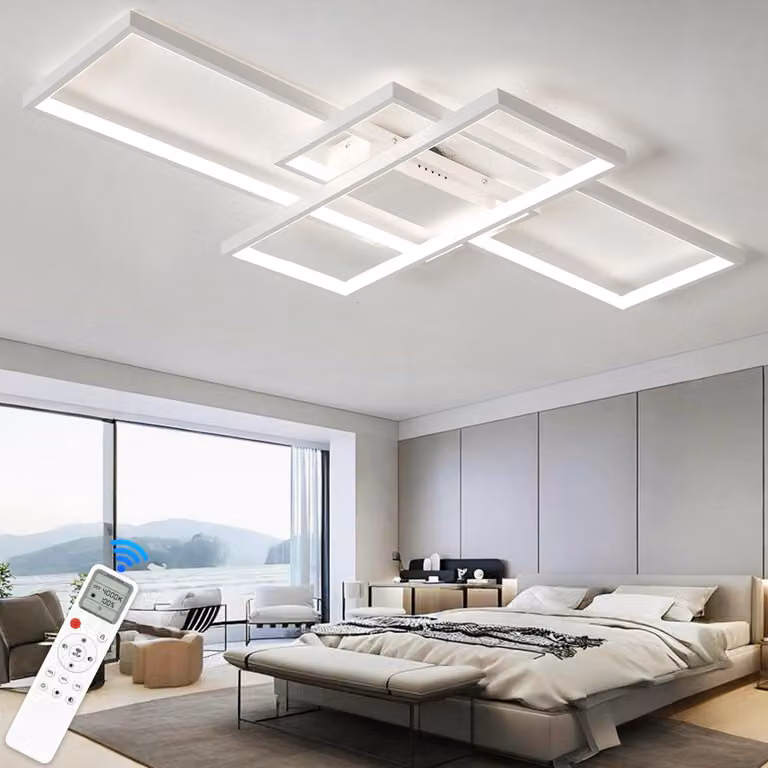 Pannello luminoso a LED, 105 W, dimmerabile, con telecomando, colore bianco, diametro 140 cm