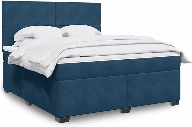 Giroletto a Molle con Materasso Blu 180x200 cm in Velluto 3293276