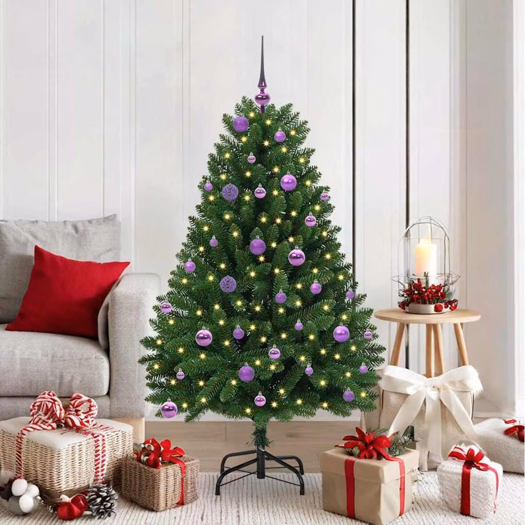 Maison Exclusive - Albero di Natale artificiale, altezza 150 cm, 150 luci a LED, luce bianca calda, colore verde