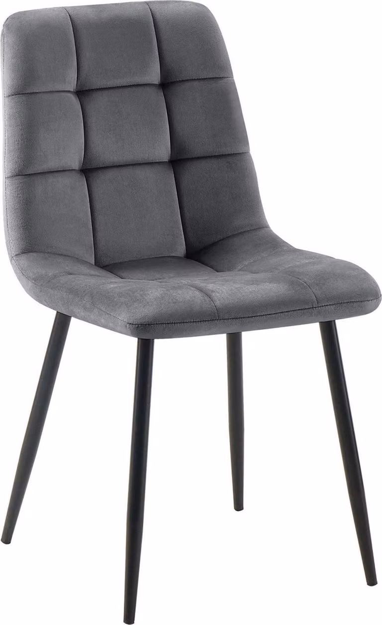 Sedia da pranzo - sedia da pranzo - schienale comodo - facile da mantenere | Materiale: morbido | Colore: grigio scuro
