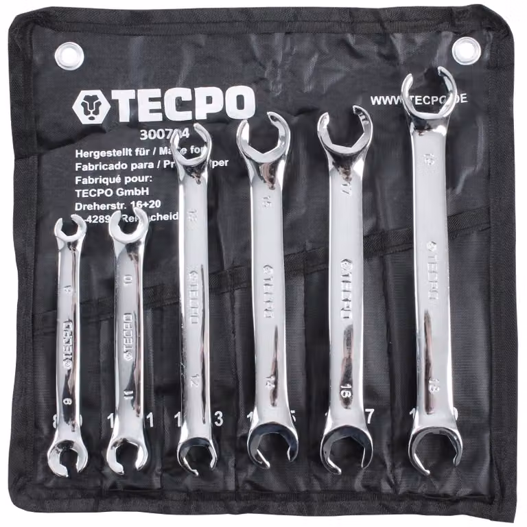 Set di chiavi a bussola aperte, da 8 a 19 mm, 6 pezzi