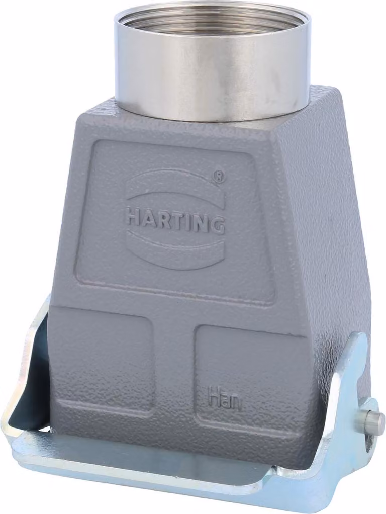 HARTING Han 6B Alloggiamento connettore alto, 1xPG29 uscita cavo diritta, con 1 staffa longitudinale Vite PG29 Area di serraggio