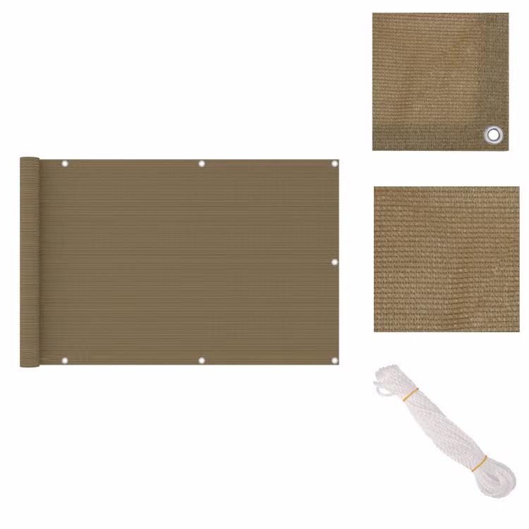 vidaXL Schermo per balcone color taupe, 90x500 cm, in HDPE - Ombrelloni e protezioni solari