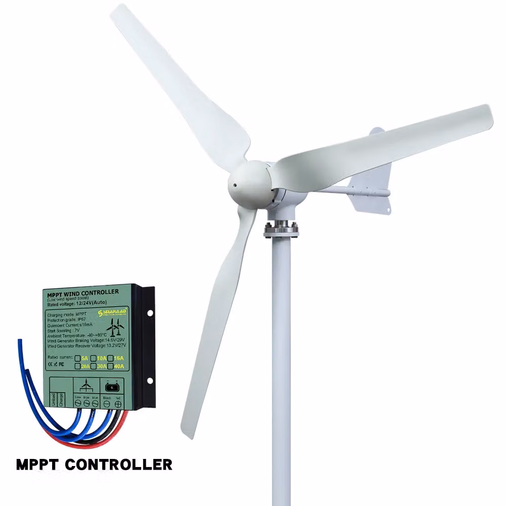 Generatore eolico, 3 pale, bassa velocità di avviamento, controllo del vento da 3 kW, 24 V