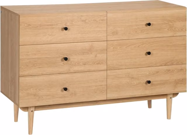 Cassettiera 6 Cassetti ¨C Minimal ¨C Legno Massello 120x40x80 cm