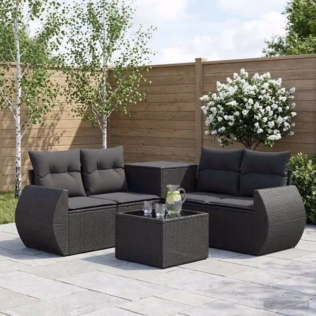 Set di divani 6 pz Nero 55 x 55 x 37 cm 3447496
