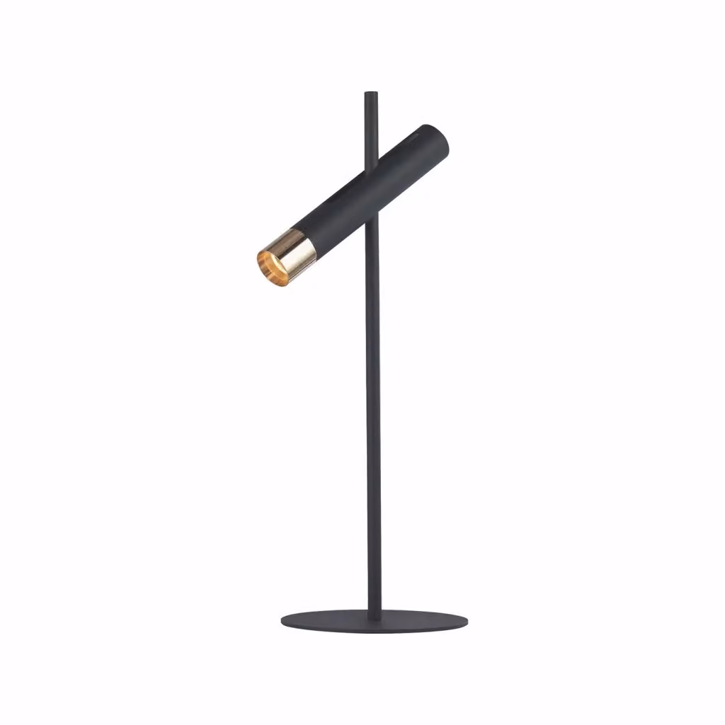 Lampada da Scrivania Searchlight in Metallo con LED 4W 3000K Colore Nero e Oro con Design Cilindrico Regolabile – 2
