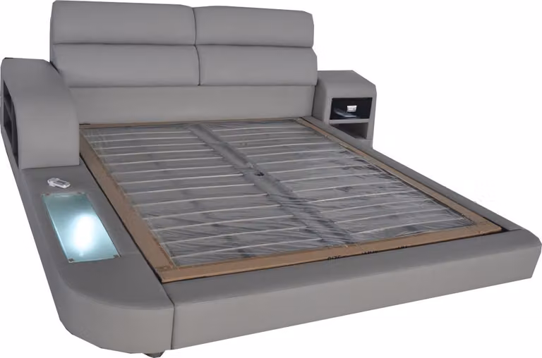 Luxus Leder Polster Betten mit USB Doppel Modernes 140/160/180/200 Bett LB8805