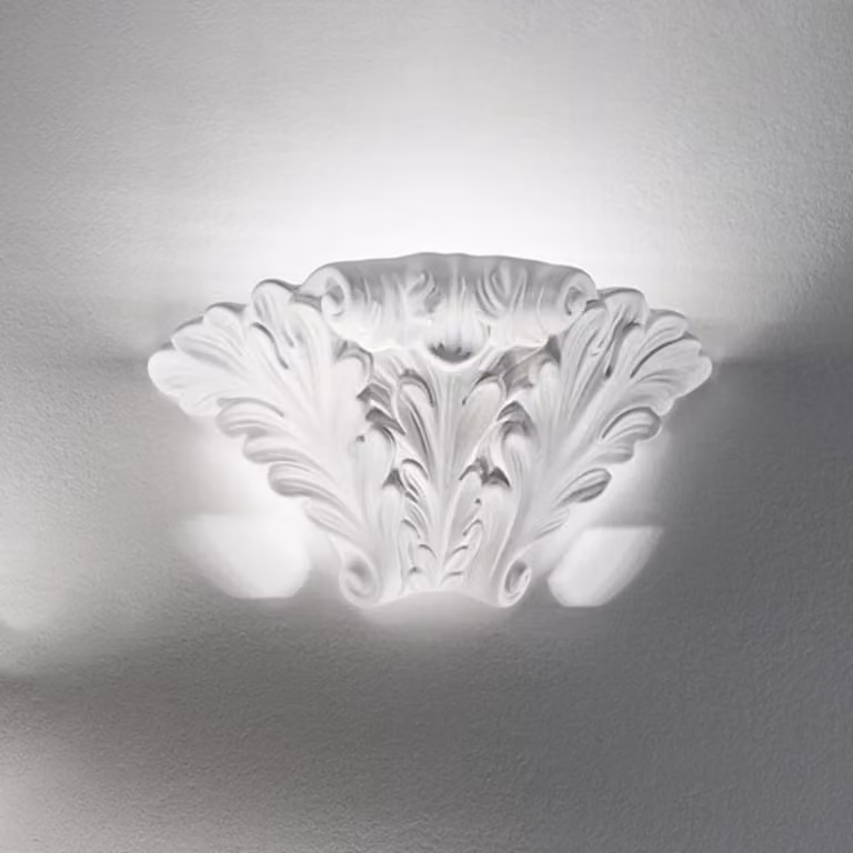 austrolux Applique da parete ROKOKO, dimmerabile, Bianco / Opale, Soggiorno / Sala da pranzo, Ceramica, Moderno, Applique