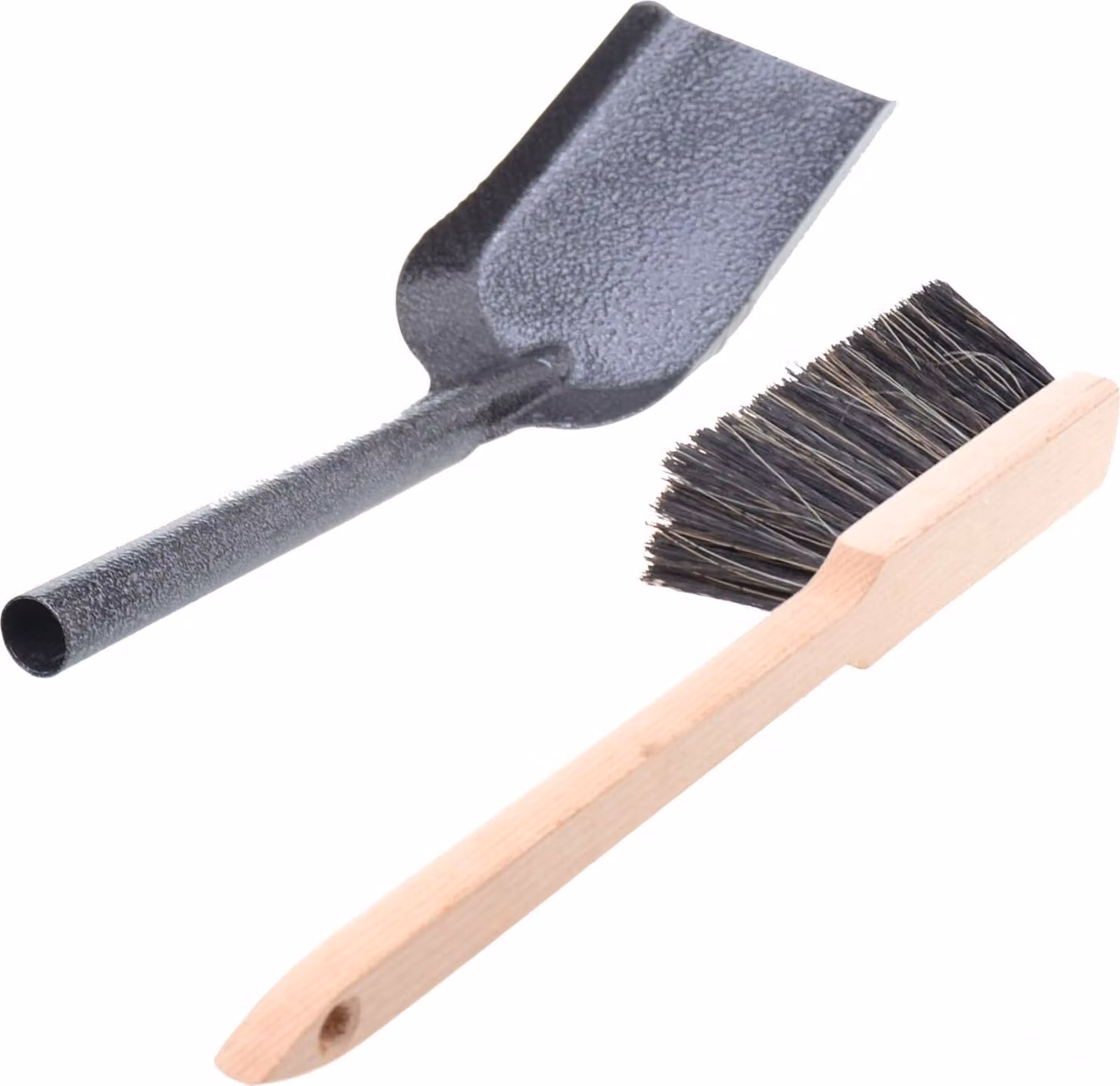 Paletta in metallo - paletta per pulire e spazzare - pala per carbone - pala per lavori di ristrutturazione - pala a mano + scopa a mano con manico lungo - scopa in legno (argento vecchio)