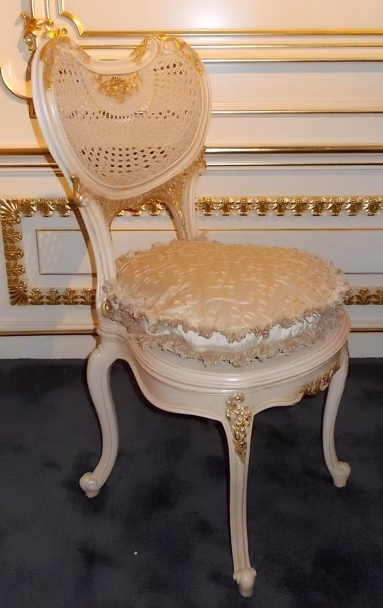 Esszimmer Stuhl 1 Sitzer Sessel Holz Luxus Klasse Barock Rokoko Möbel Design