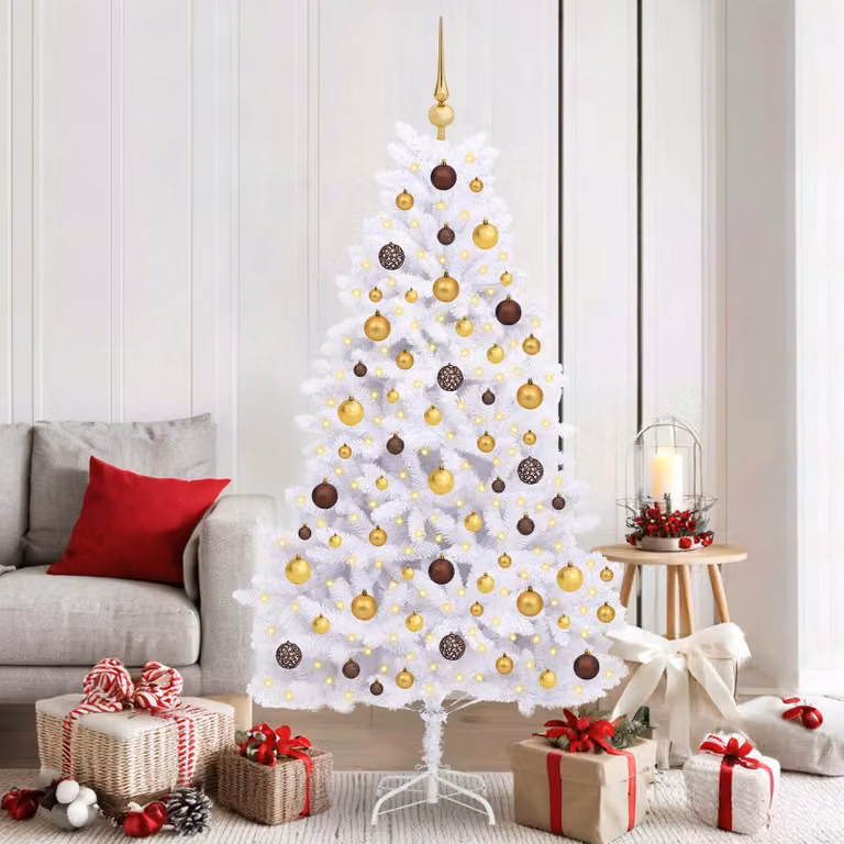 Maison Exclusive - Albero di Natale artificiale, 180 cm, PVC e acciaio, colore bianco