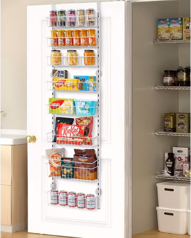 Organizzatore per dispensa a parete - Portaspezie a 8 livelli in bianco per la cucina