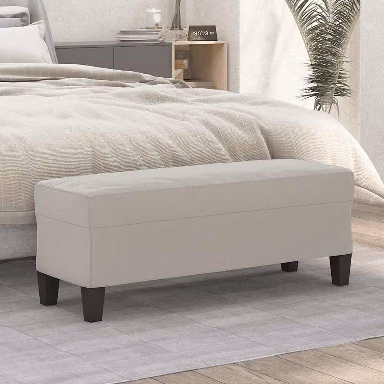 Panca vidaXL in microfibra grigio chiaro per soggiorno e camera da letto L: 100 cm, P: 35 cm, H: 41 cm