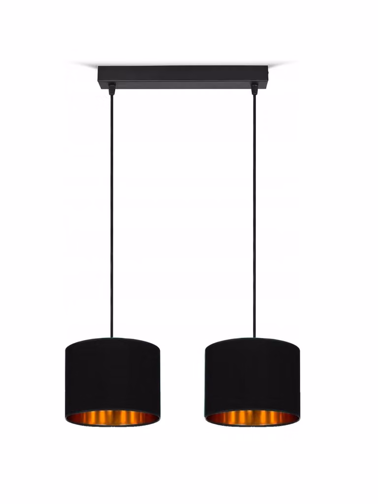 Lampada da soffitto nera lampada lampada velour vintage moderna E27 lampada di design a 2 luci N230-H2-S