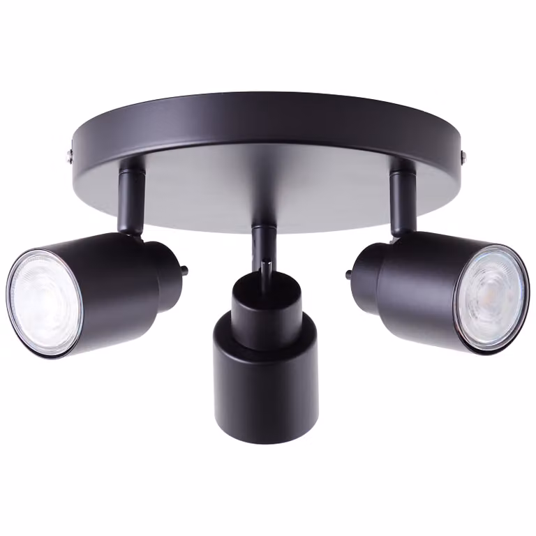 BRILLANTE faretto LED nero ANDRES | plafoniera a tre fiamme con sorgente luminosa sostituibile | 3x GU10 4,5W 345 lumen 3000 Kelvin | metallo