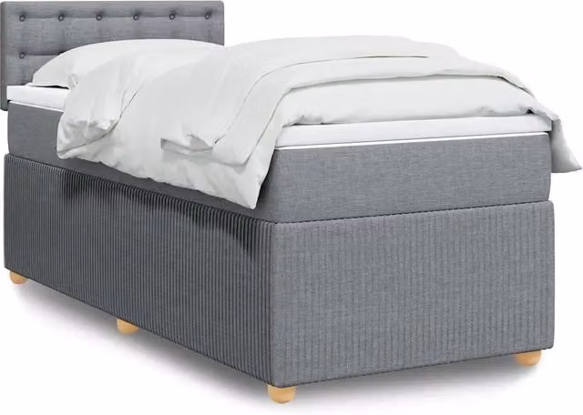 Giroletto a Molle con Materasso Grigio Chiaro 90x190 cm Tessuto 3287325