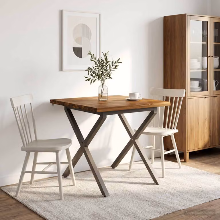 vidaXL 80 x 80 x 75 cm Legno di Acacia Massello Naturale e Caffè