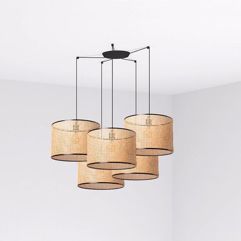 Faro Mambo Nero Lampada a sospensione Paralume in rattan Ø450*313