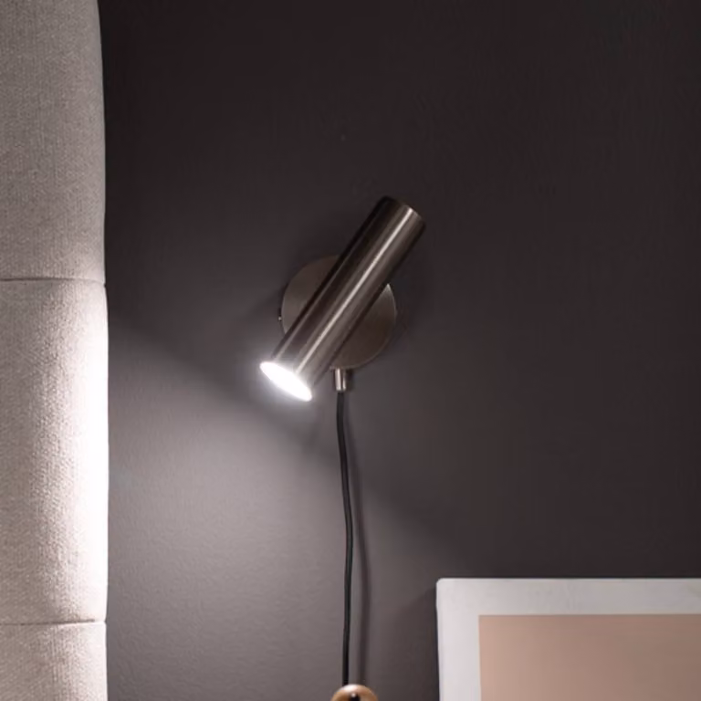 Schöner Wohnen Applique da parete a LED Stina, dimmerabile, Alluminio / Grigio / Zincato, Soggiorno / Sala da pranzo, Metallo, Moderno, Applique a LED