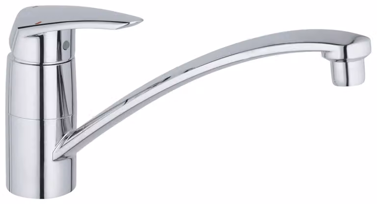 Miscelatore da cucina Eurodisc, acciaio inossidabile, argento, monoblocco, finitura lucida