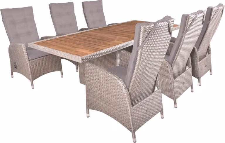 Gruppo da tavolo BRAGA willow brown Set 01, 7 pezzi.