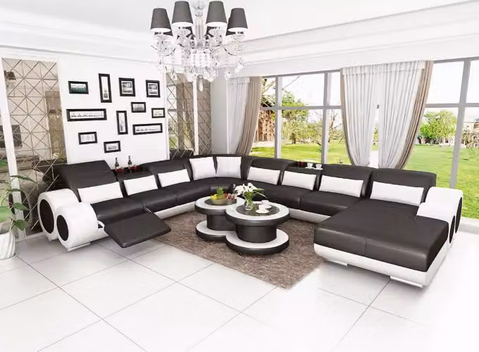 Moderne Wohnlandschaft Ecksofa Design Sofa Sitz Garnituren Polster Eckcouch