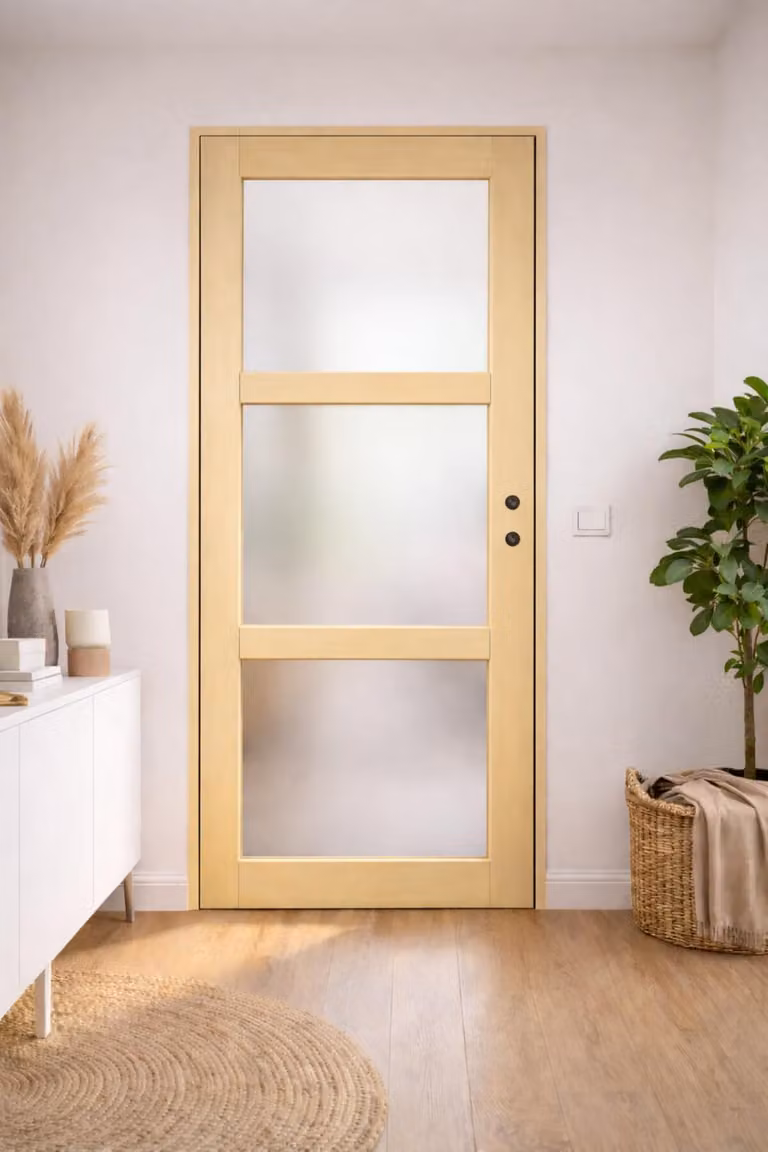Blocco porta Ayous con vetro H204 x L83 cm, lato tavola P. sinistra, GD MENUISERIES