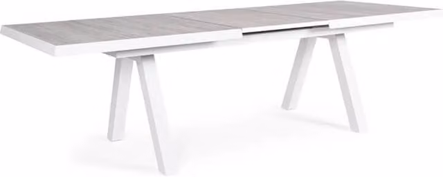 Tavolo rettangolare allungabile IPERBRIKO bianco con piano in ceramica e struttura in alluminio verniciato a polvere L: 205-265 cm, P: 103 cm, H: 78 cm
