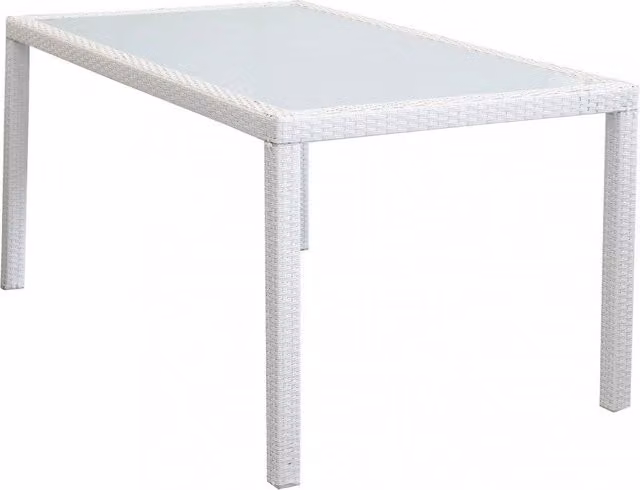 Tavolo Azore 150x90 cm in Wicker Bianco
