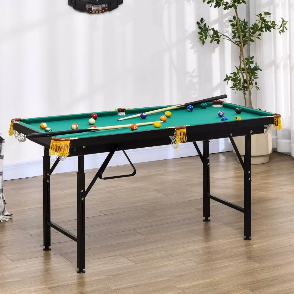 Tavolo da Biliardo Giordanoshop con Accessori, Colore Verde, in MDF e Metallo, L/P/H: 140 x 60 x 55-75 cm – 2