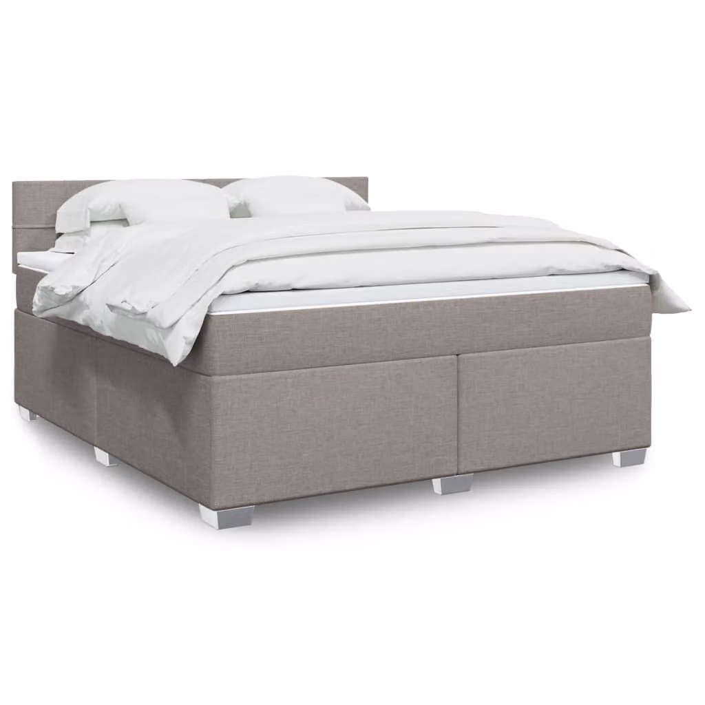 vidaXL Giroletto a Molle con Materasso Ibrido in Tessuto, L 180 x P 200 cm, Colore Tortora