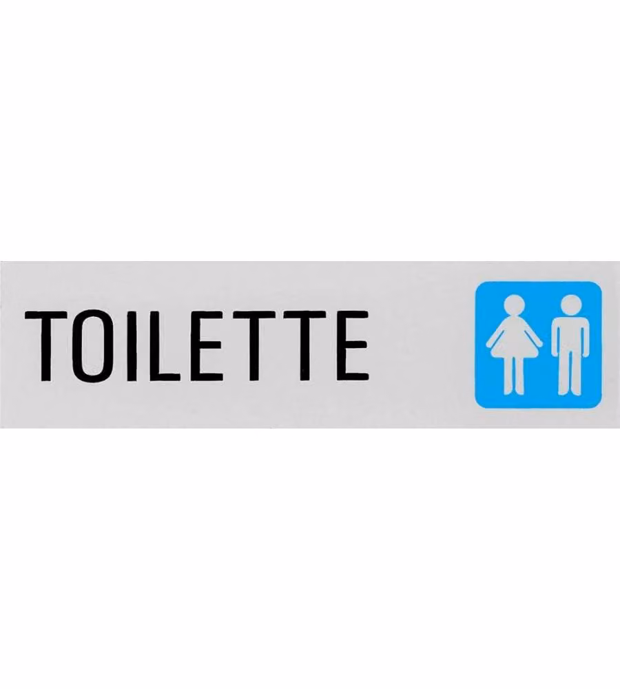 ROSH Targa adesiva informativa Toilette vinile rigido grigia 4x15 cm