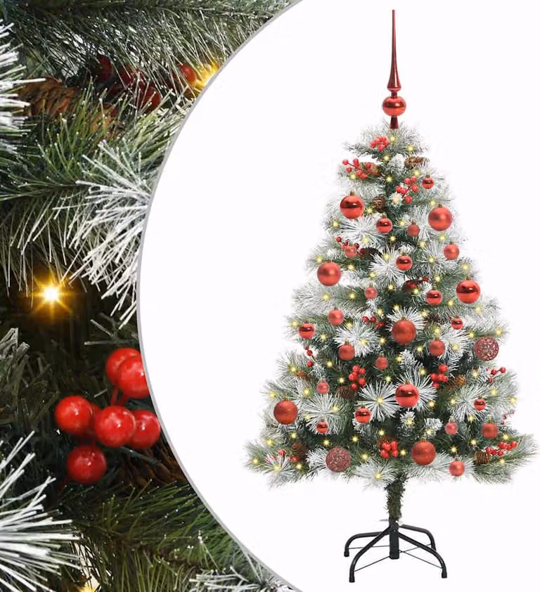 Albero di Natale artificiale Verde e bianco 150 cm