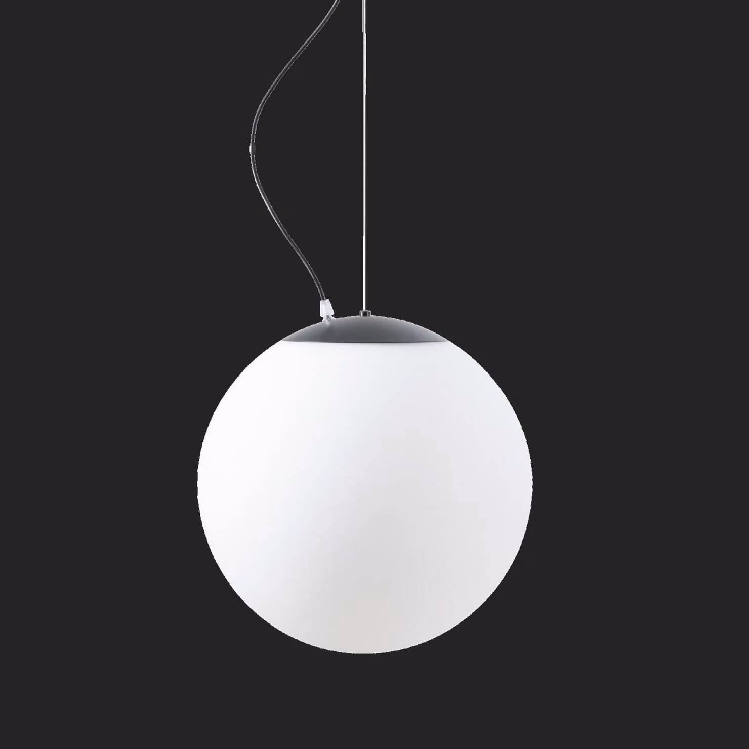 OSMONT ADR72587 ADRIA L3 HP apparecchio a sospensione in vetro nero/bianco IP40 4000 K 52W LED combinazione di emergenza 3 h