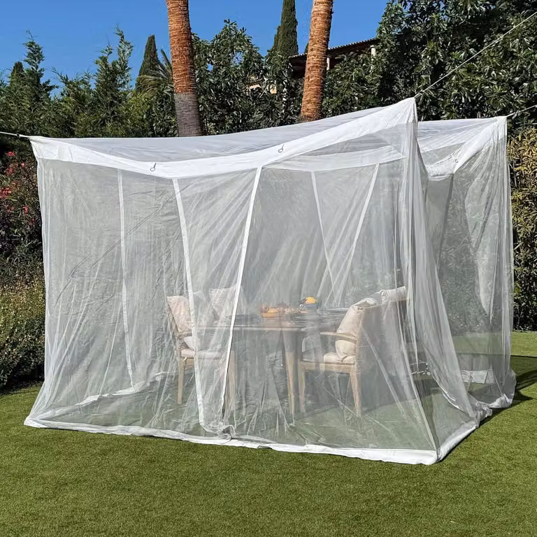 Zanzariera 3x3m bianca per terrazzo gazebo veranda zanzariera